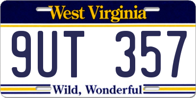 WV license plate 9UT357