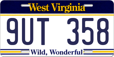 WV license plate 9UT358