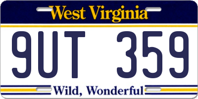 WV license plate 9UT359