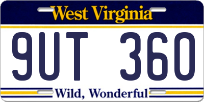 WV license plate 9UT360