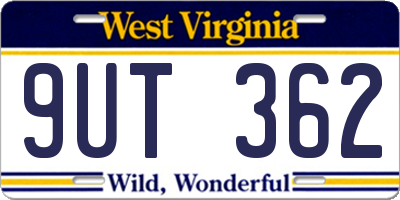WV license plate 9UT362