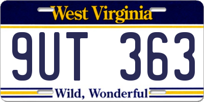 WV license plate 9UT363