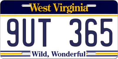 WV license plate 9UT365