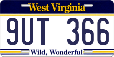 WV license plate 9UT366