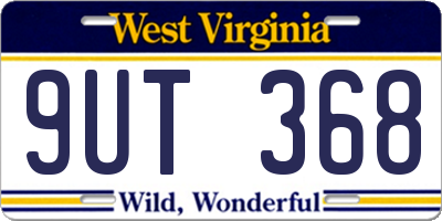 WV license plate 9UT368
