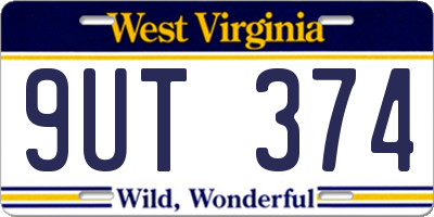WV license plate 9UT374