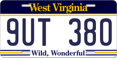 WV license plate 9UT380