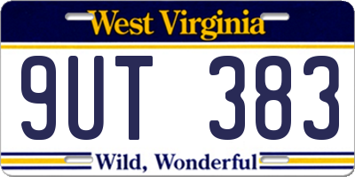 WV license plate 9UT383
