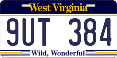 WV license plate 9UT384
