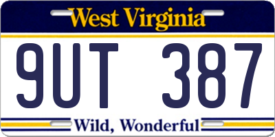 WV license plate 9UT387