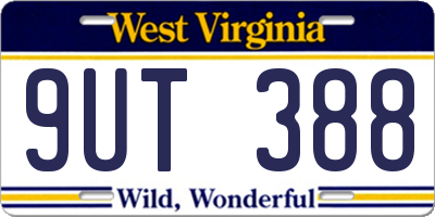 WV license plate 9UT388