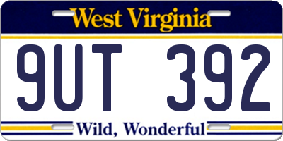WV license plate 9UT392