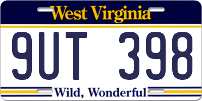 WV license plate 9UT398