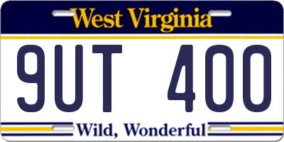 WV license plate 9UT400