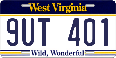 WV license plate 9UT401