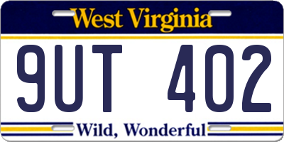 WV license plate 9UT402