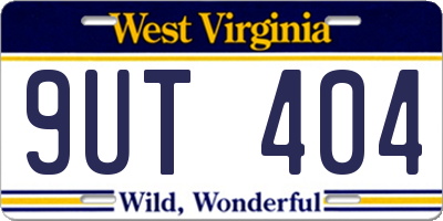 WV license plate 9UT404