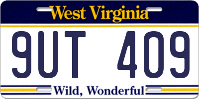 WV license plate 9UT409