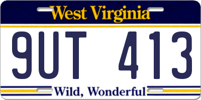 WV license plate 9UT413