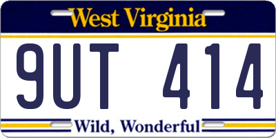 WV license plate 9UT414