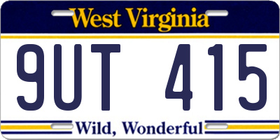 WV license plate 9UT415