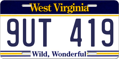 WV license plate 9UT419