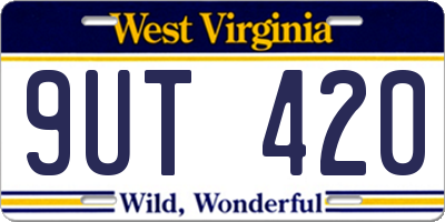 WV license plate 9UT420