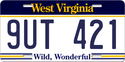 WV license plate 9UT421
