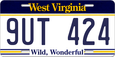 WV license plate 9UT424