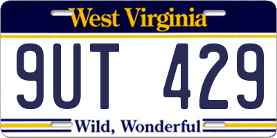 WV license plate 9UT429