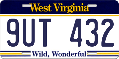 WV license plate 9UT432