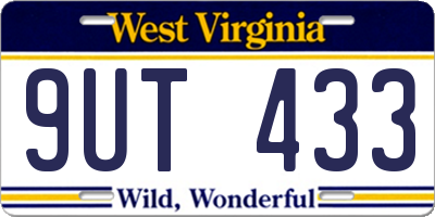 WV license plate 9UT433