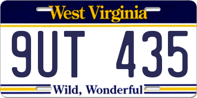 WV license plate 9UT435