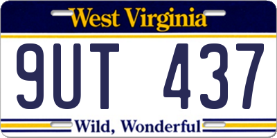 WV license plate 9UT437