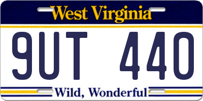 WV license plate 9UT440