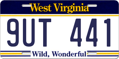 WV license plate 9UT441