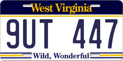 WV license plate 9UT447
