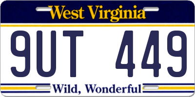 WV license plate 9UT449