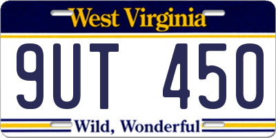 WV license plate 9UT450