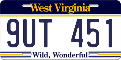 WV license plate 9UT451