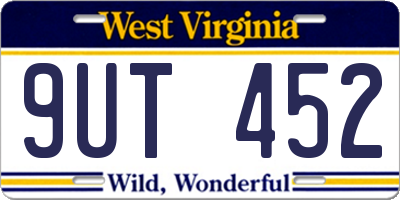 WV license plate 9UT452