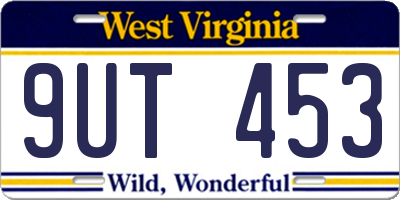 WV license plate 9UT453