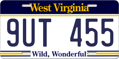 WV license plate 9UT455
