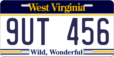 WV license plate 9UT456