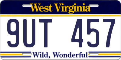 WV license plate 9UT457