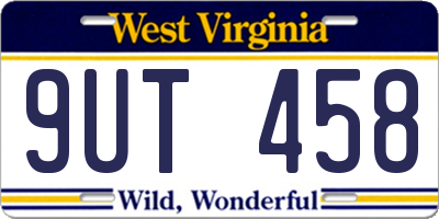 WV license plate 9UT458
