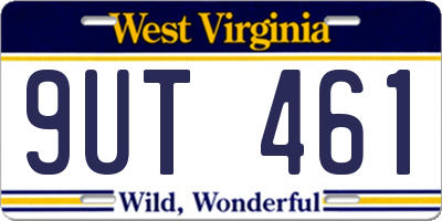 WV license plate 9UT461
