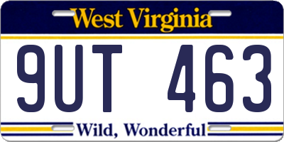 WV license plate 9UT463