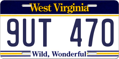WV license plate 9UT470