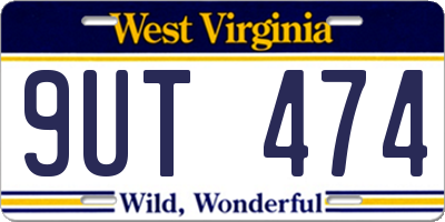 WV license plate 9UT474